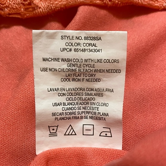 Tiana B. Coral Lace Dress Medium - Picture 7 of 7